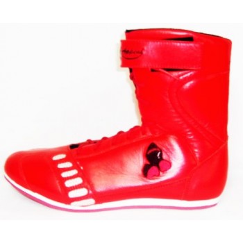 Red Leather Boxing Shoes